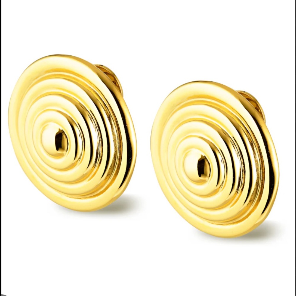 NEW Cendre Gold Circle Lilou Earrings - Picture 5 of 7
